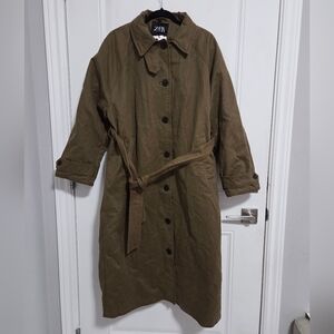 NWT - Zara Women's PU Coated Trench Coat - Size M-L